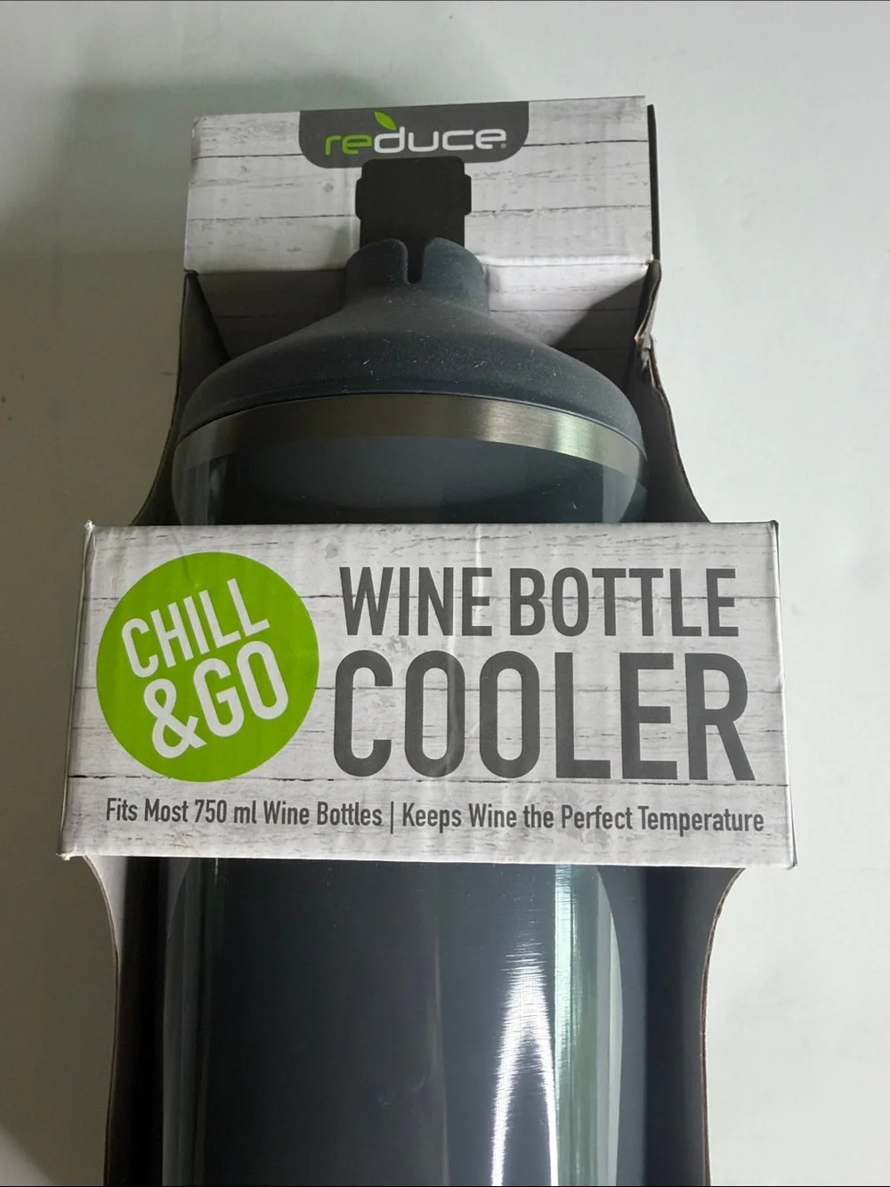 Chill & Go Wine Bottle Cooler - Gray New In Box